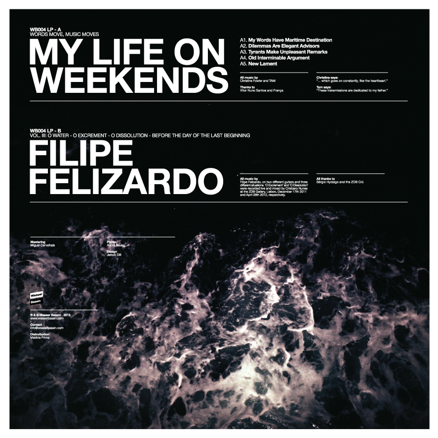 My Life On Weekends / Filipe Felizardo - Words Move, Music Moves / VOL. III - Split LP - Image 2