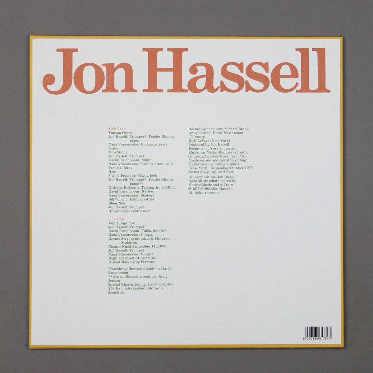 Jon Hassell - Vernal Equinox - LP - Image 2