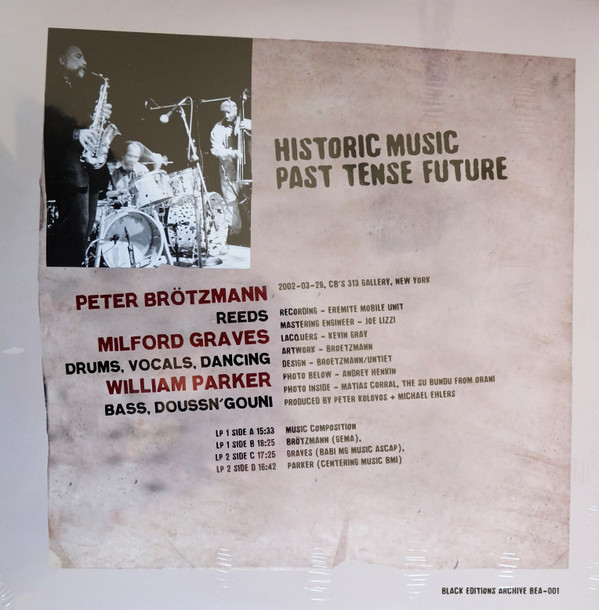Brötzmann/Graves/Parker - Historic Music Past Tense Future - 2LP - Image 2