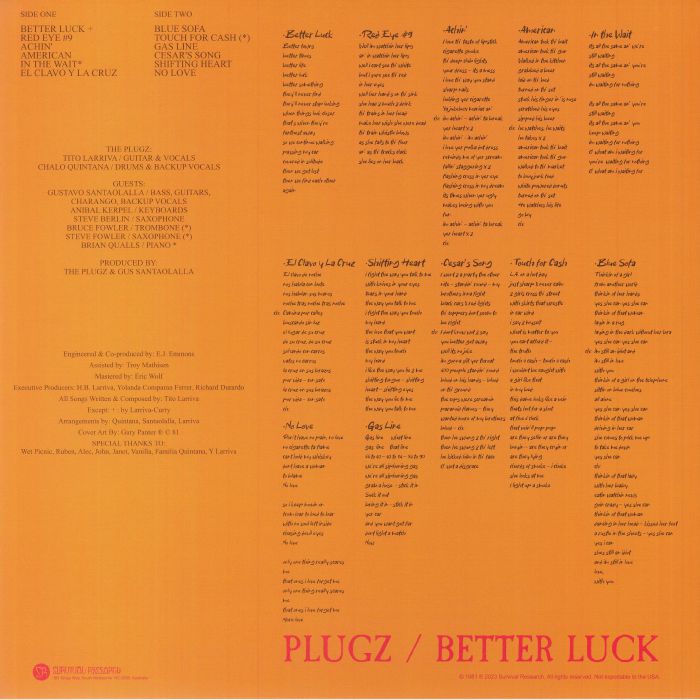 The Plugz - Better Luck - LP - Image 2