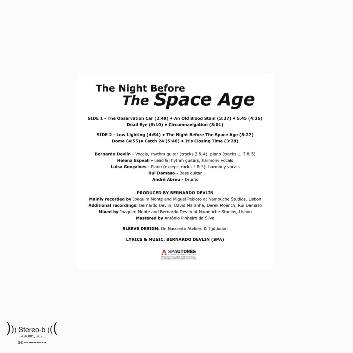 Bernardo Devlin - The Night Before The Space Age - LP - Image 2